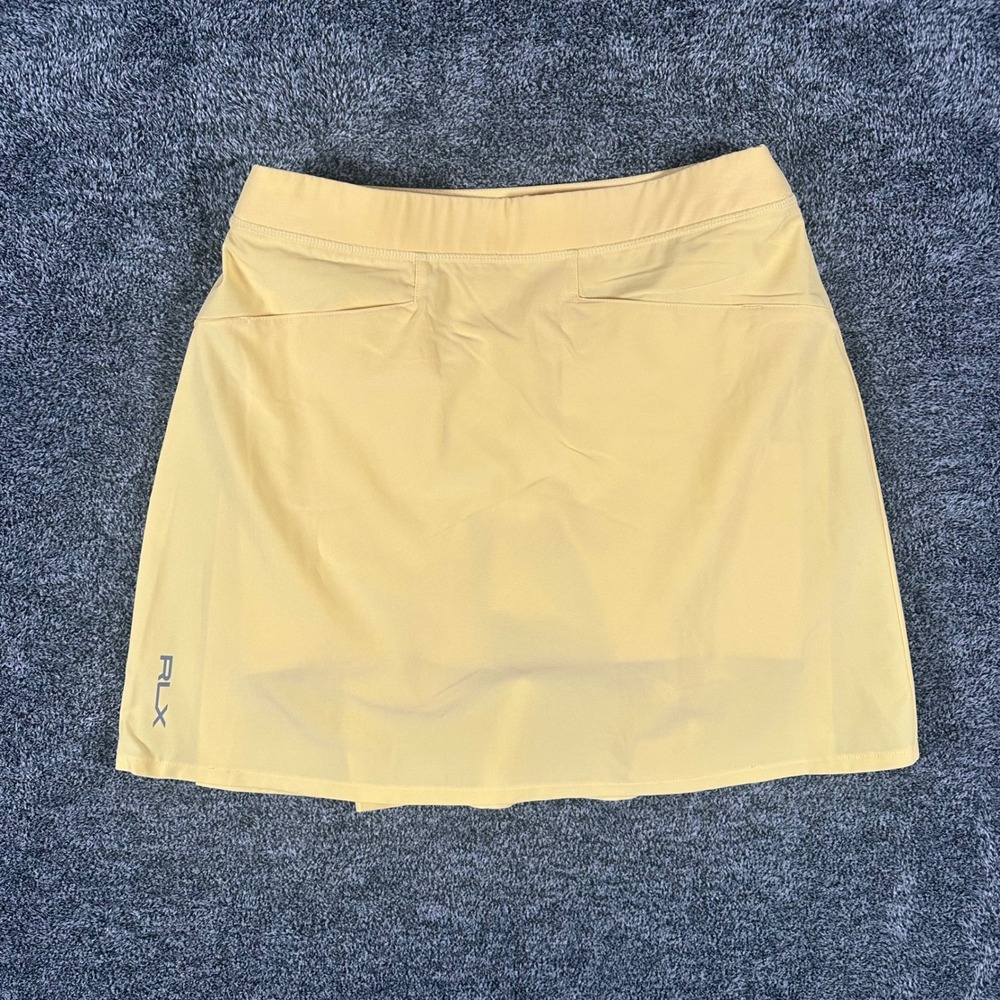 RLX Ralph Lauren Skort Womens XS 17" Performance Pleated Yellow Golf Tennis NEW